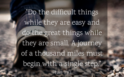 Do the difficult things while they are easy and do the great things while they are small